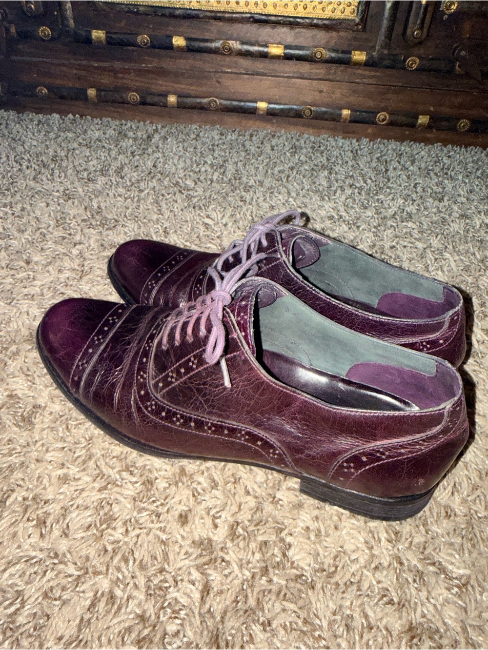 Deep purple Cole Han oxford style shoes